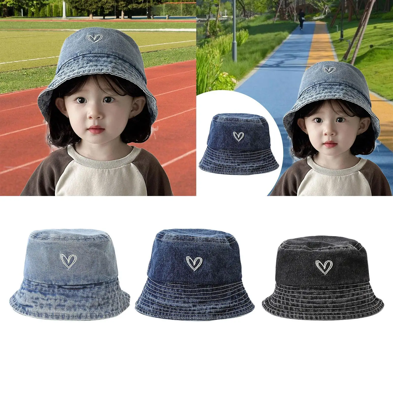 قبعة شمس للأطفال، قبعة دلو كاجوال لطيفة للرحلات والأنشطة الخارجية لربيع وصيف