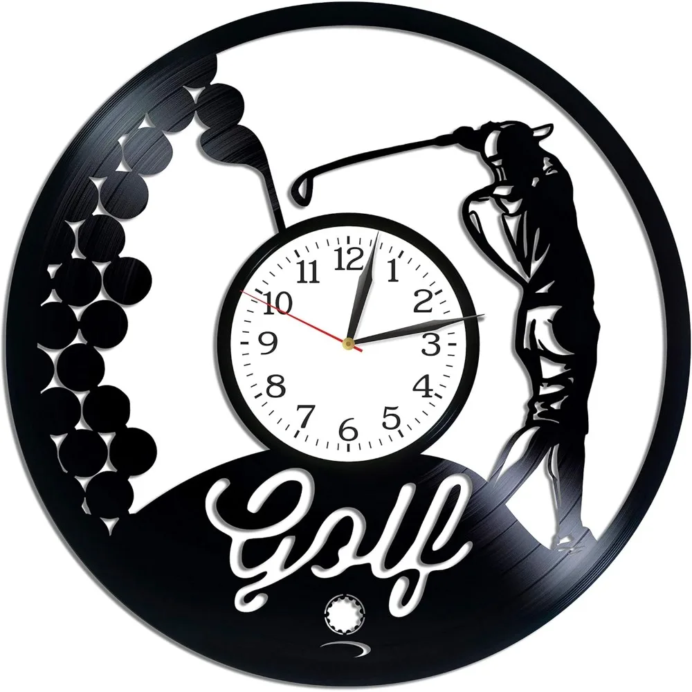 

Настенные часы в стиле ретро с виниловой пластинкой Golf Art LP, современный декор для дома, гостиной, кабинета, подарок на день рождения для мужчин, любителей спорта, часы для гольфа