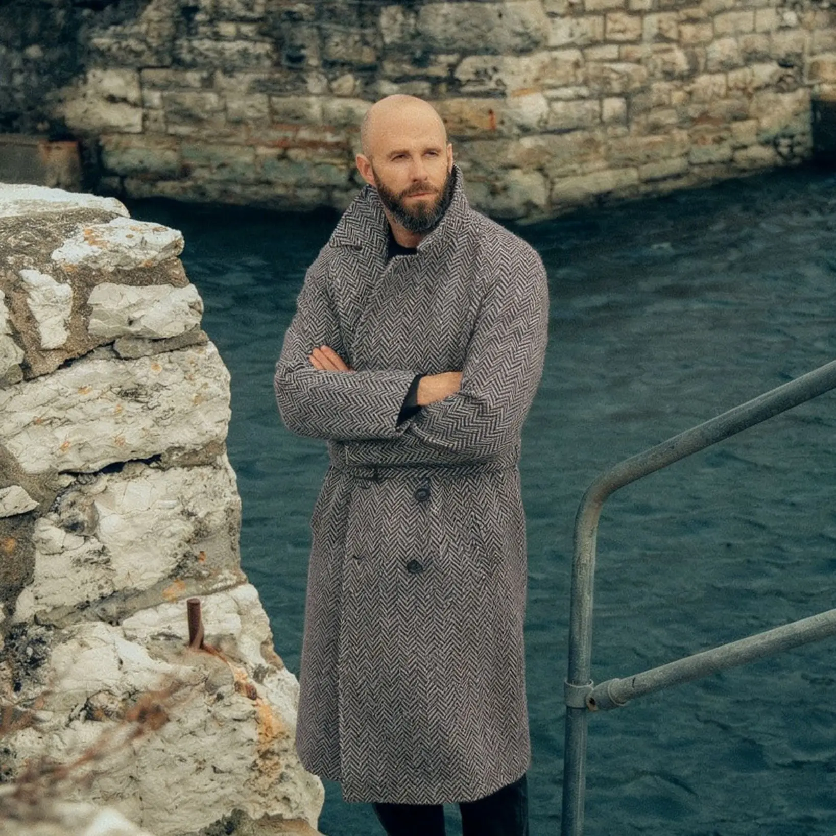 

Wool Blend Coat Half Mens College School University Academy Institute Seminary Lyceum Gymnasium Training Teaching Education Cool