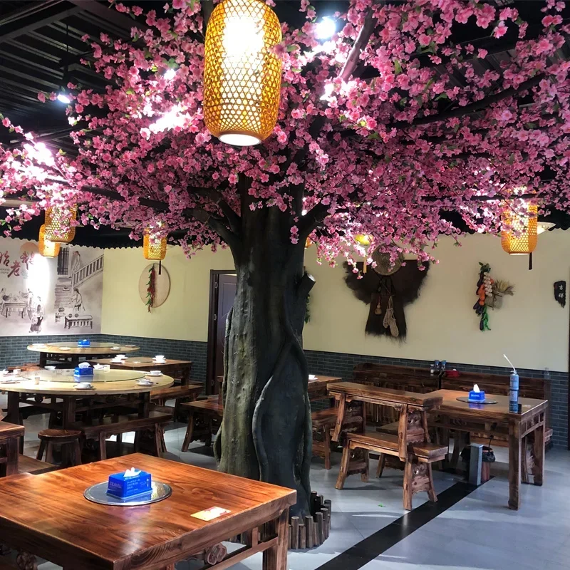

Cherry Tree Imitative Tree Large Indoor Decoration Bag Pillar Tree Restaurant Fake Landscape Peach