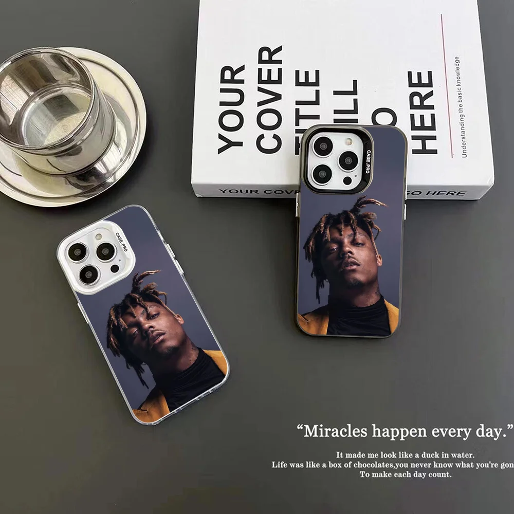 Singer J-Juice W-WRLD Phone Case IMD Color Silver Shell For IPhone 16 15 14 13 12 Pro Max Plus