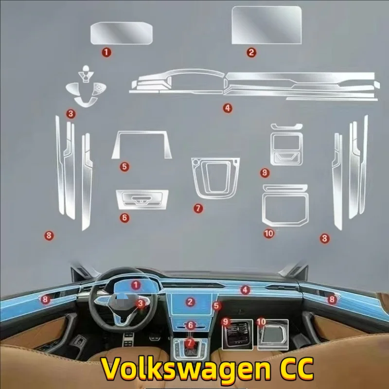 for 21-23 Volkswagen CC interior transparent protective film anti-scratch gear shift high-definition screen modification  film