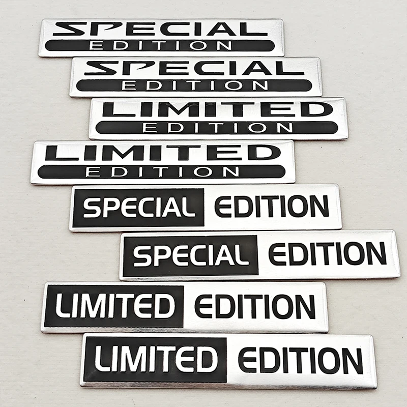 2pcs 3D Aluminum LIMITED/SPECIAL EDITION Emblem Badge Car Stickers Decal For Audi Honda Opel Toyota Mercedes Mazda Motorcycle