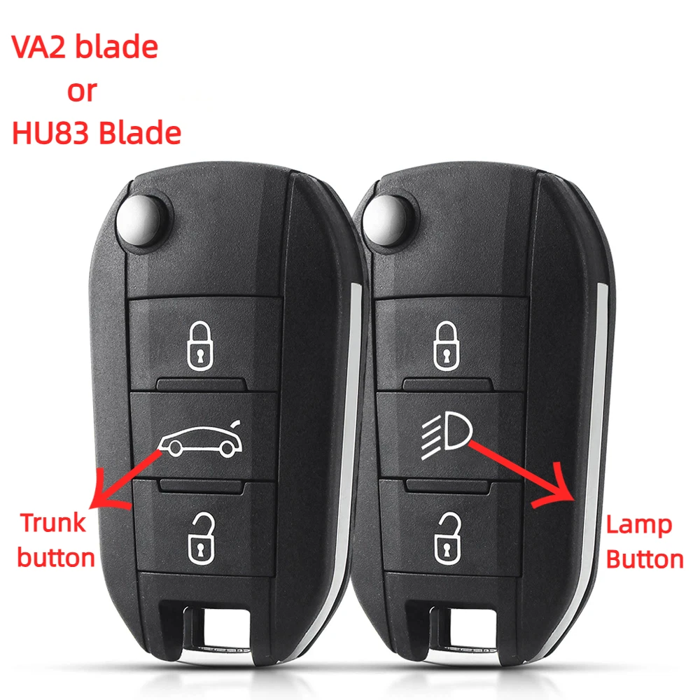3 Buttons Remote Key Shell Case For Peugeot 208 2008 301 308 508 5008 RCZ For Citroen C-Elysee
