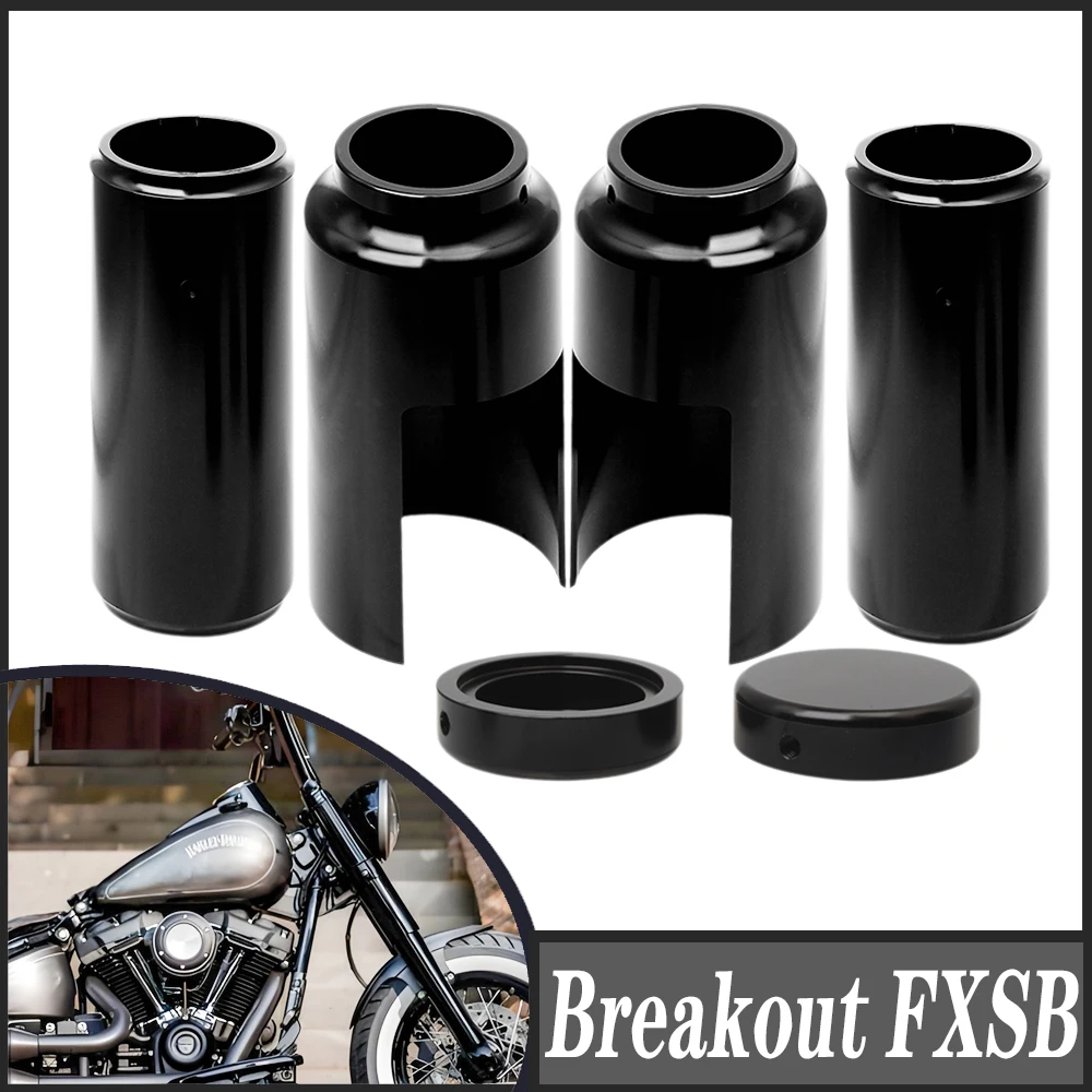 

FOR Harley Softail Breakout FXSB 2013-2017 Hard Candy Custom Motorcycle Aluminum Black Full Fork Cover Fork Tubes Caps Set