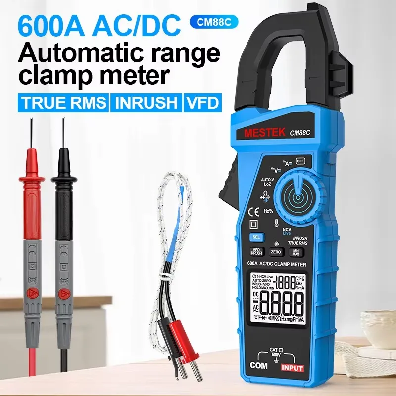 المشبك متر 600A التيار المتناوب تيار مستمر فاحص التيار CM88C صحيح RMS السيارات المدى المقاومة ديود المتعدد Tes الرقمية المشبك متر #2