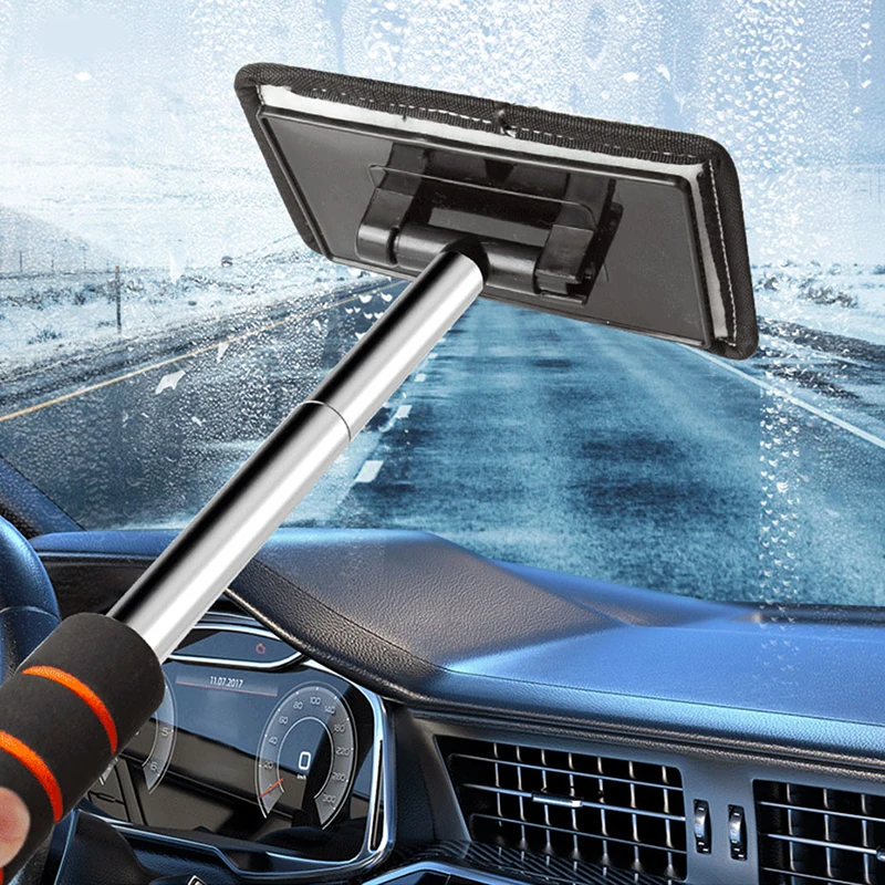 Car Front Windshield Defogging Brush Car Household Telescopic Long Handle Glass Clean Brushes Dust Remover Tool