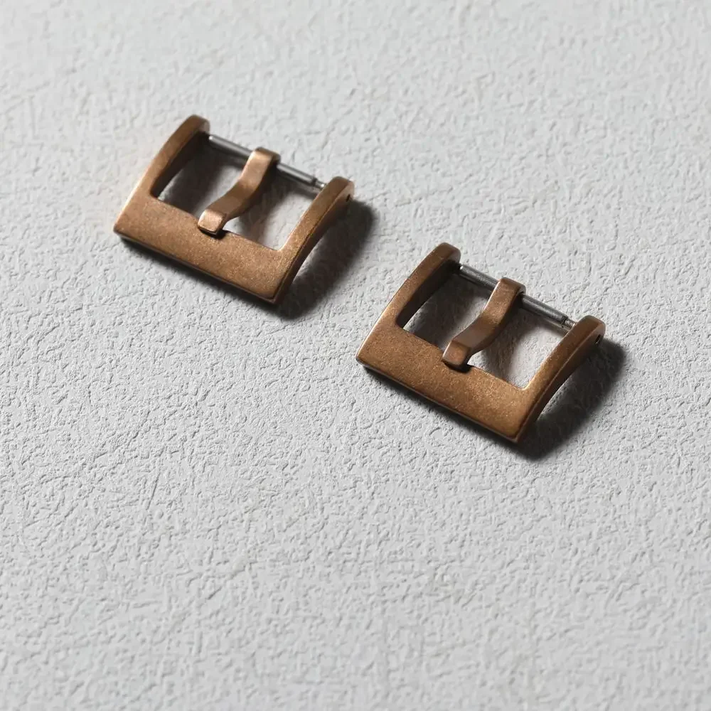 QTB 18MM 20MM Bronze Oxidation Buckle Retro Pure Copper Watch Accessories High End Oxidized Bronze Clasp for Watchmaking