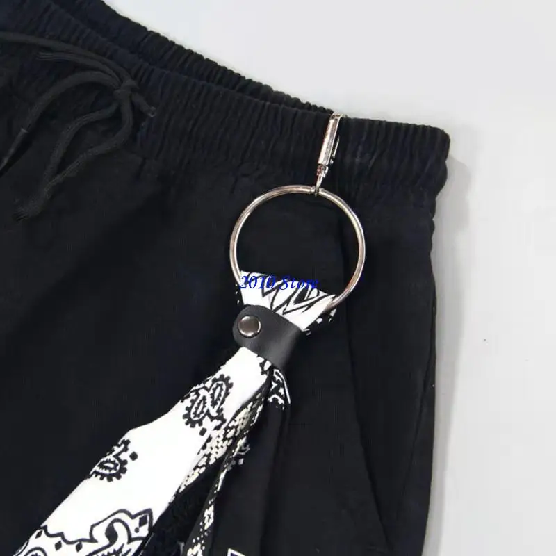 

F3MF Unisex Hip Hop Paisley Bandana Kerchief Wallet Chain Rock Punk Ribbon Biker Headscarf Metal Keychain Bags Pants Jewelry
