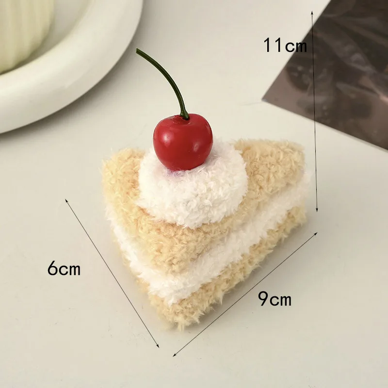 Cute Food Shaped Plush keychain Fluffy Cake Burger Sandwich  Fashion Accessories for Girls Women Kids Gift Daily Use view 4