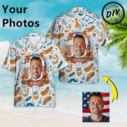 2025 Tropical Beer Custom Photo Graphic Beach Shirt Diy Beverage Lovers Shirts For Men Customized Beers Unisex Blouses Bar Tops