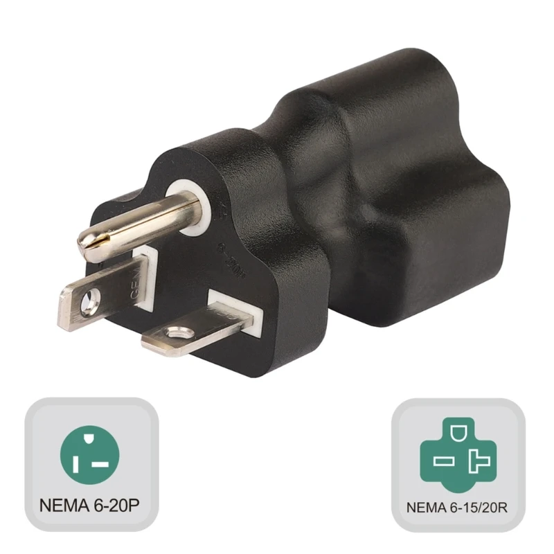 Nema 6-20P to 6-15 Connector Male to Female Socket Converter 10A-16A 110-220V Comb Adapter 3-pole DIY Rewirable 41QA