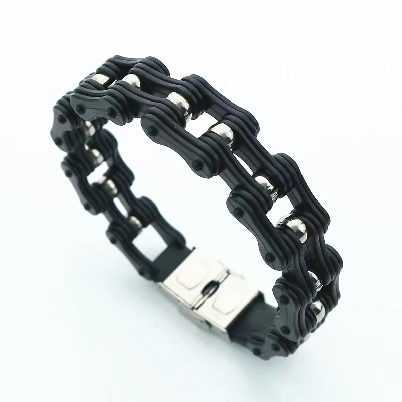 Orange Black Blue Purple Punk Sports Locomotive Chain Bracelets Vintage Trendy Fashion Casual Women Bracelets Men Male Jewelry