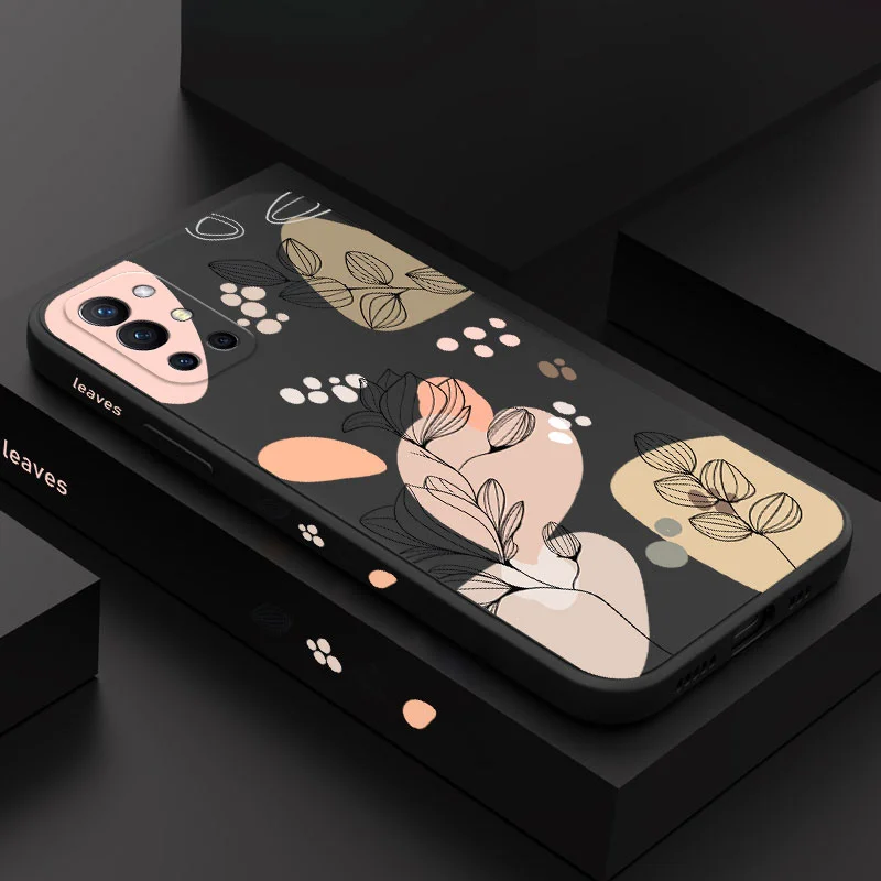 Abstract Plants Phone Case For Oneplus 12 12R 11 11R 10 10R 9R 9RT 9 8T 8 7 7T Pro 5G Liquid Silicone Cover