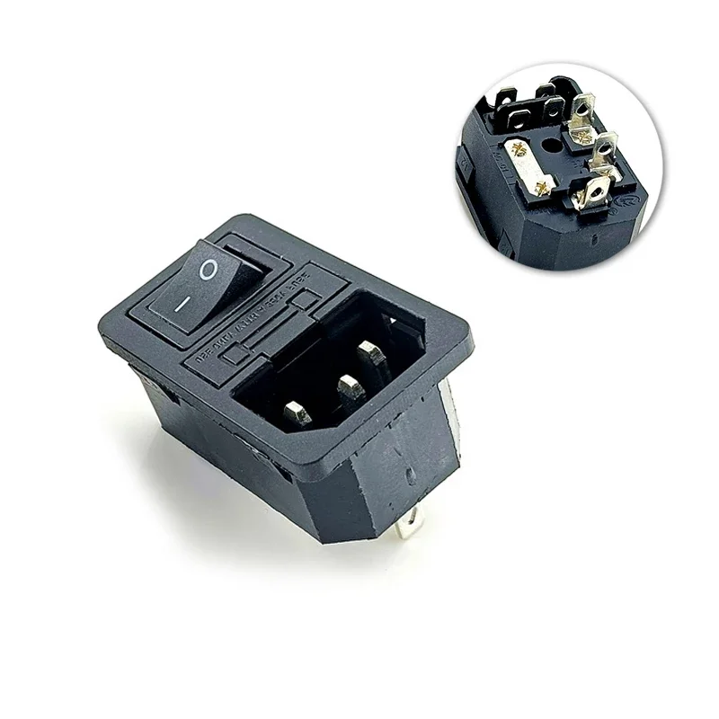 C14 C13 مقبس التيار المتردد مع التبديل ذكر أنثى 250 فولت 10A محول القابس جاك Rewirable الطاقة المقابس الكهربائية منافذ التيار المتناوب #4