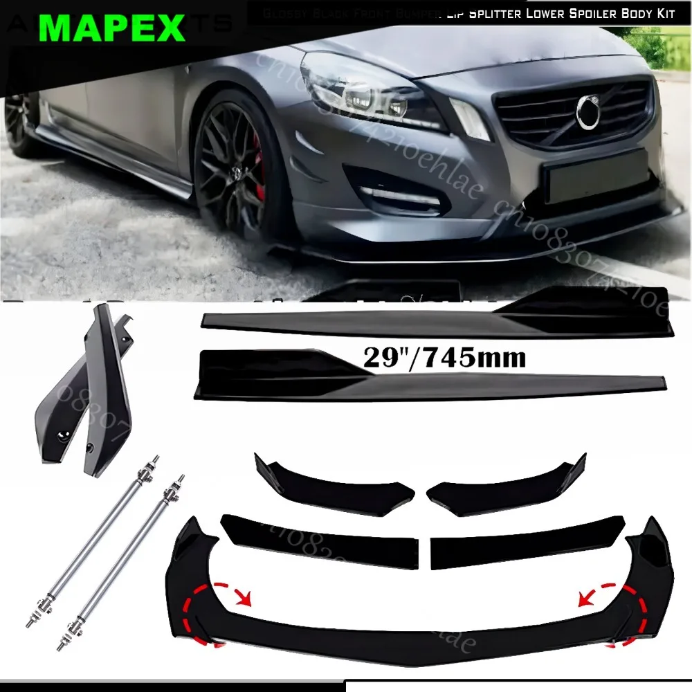 

Для Volvo S40 S60 S80 S90 передний бампер спойлер сплиттер боковая юбка корпус глянцевый