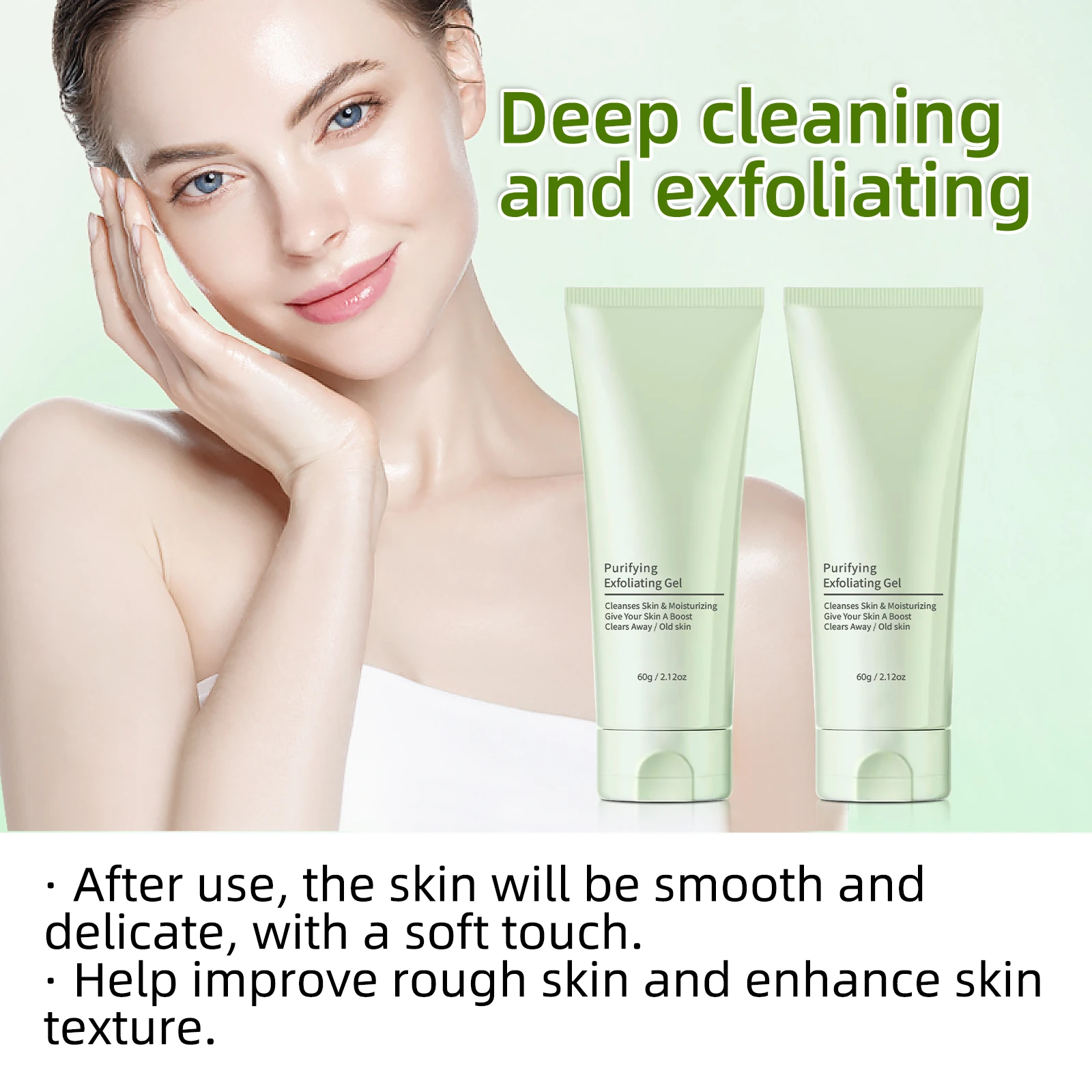 All-in-One Facial Exfoliating Gel - Removes Blackheads, Shrinks Pores, Moisturizes & Gently Exfoliates for Radiant Skin. view 5