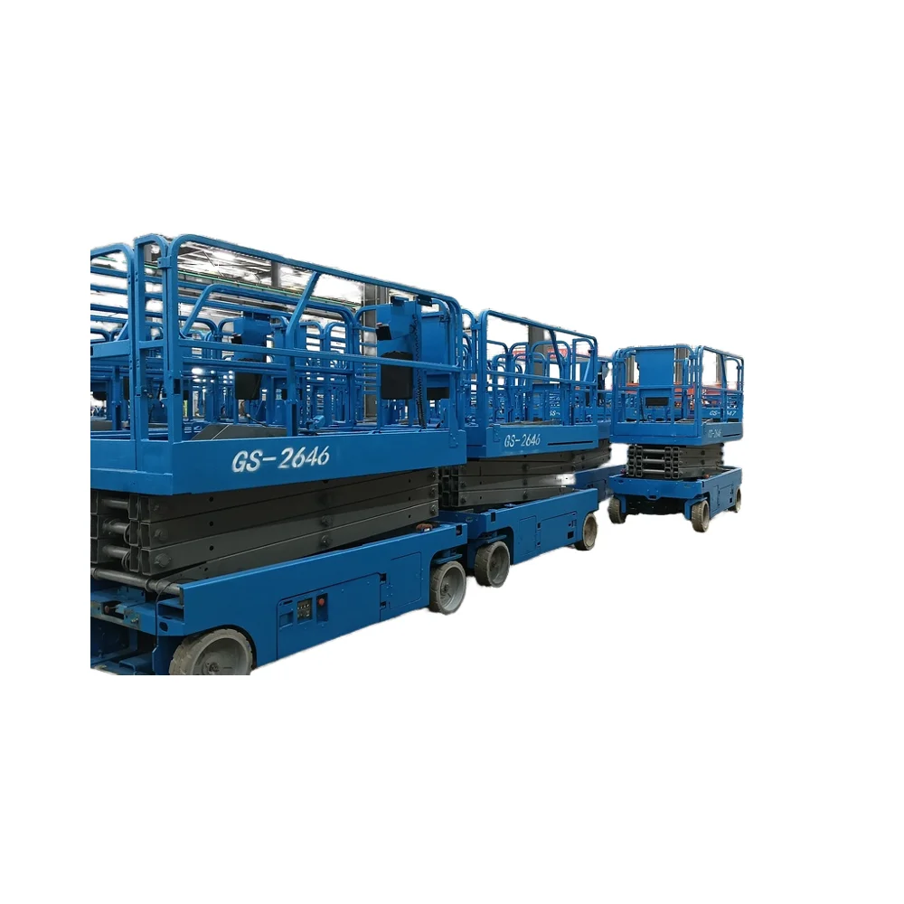 6m 14m Self-Propelled Scissor Aerial Work Platforms Electric Hydraulic Core Engine Genie JLG Construction Lifter for Sale