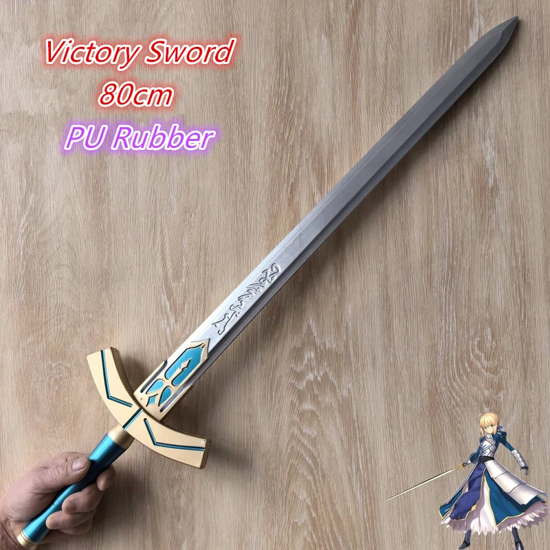 Fate Stay Night Sword 1:1 Cosplay Black Holy Sword Saber Sword big Prop Model Gift Rubber Unsharpened Home Decor Toys 80cm