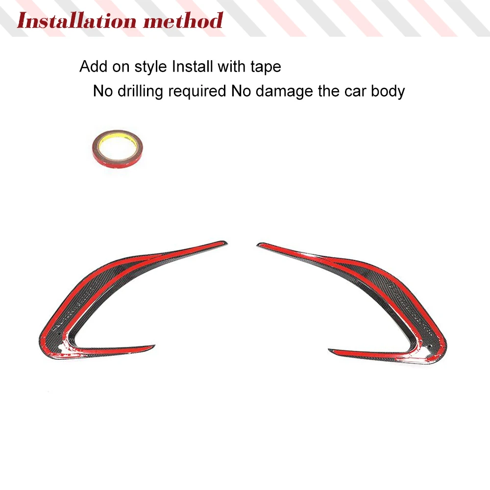 Carbon Fiber Car Rear Bumper Air Vent Covers Trims For Mercedes-Benz AMG GT 43 50 53 Sedan 4 Door 2019 2020 Rear Bumper Canards
