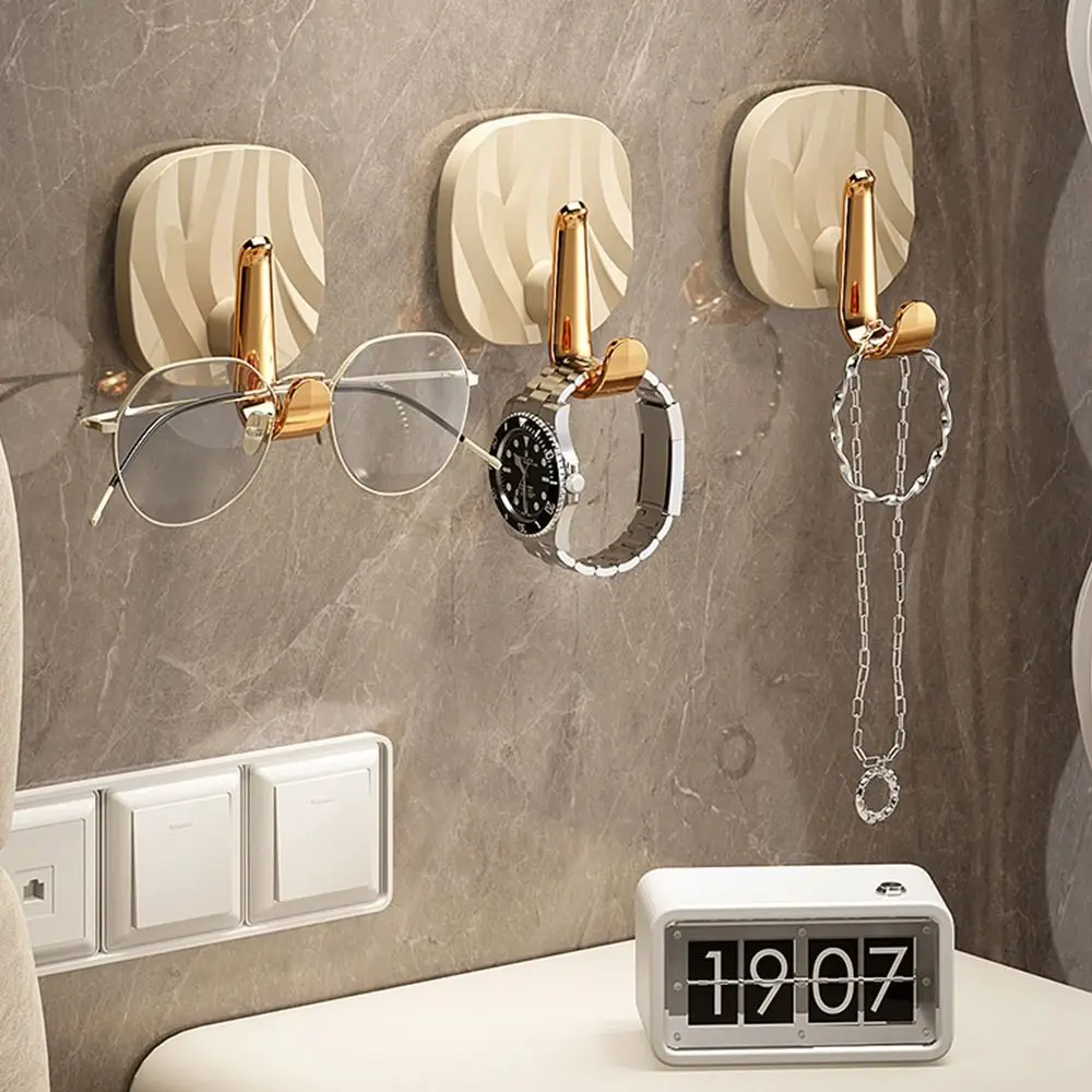 4pcs Wall Mounted Light luxury Wall Hook Hanging Self Adhesive Bathroom Hooks Punch Free Scratch Free Towel Rack Coat Hanger