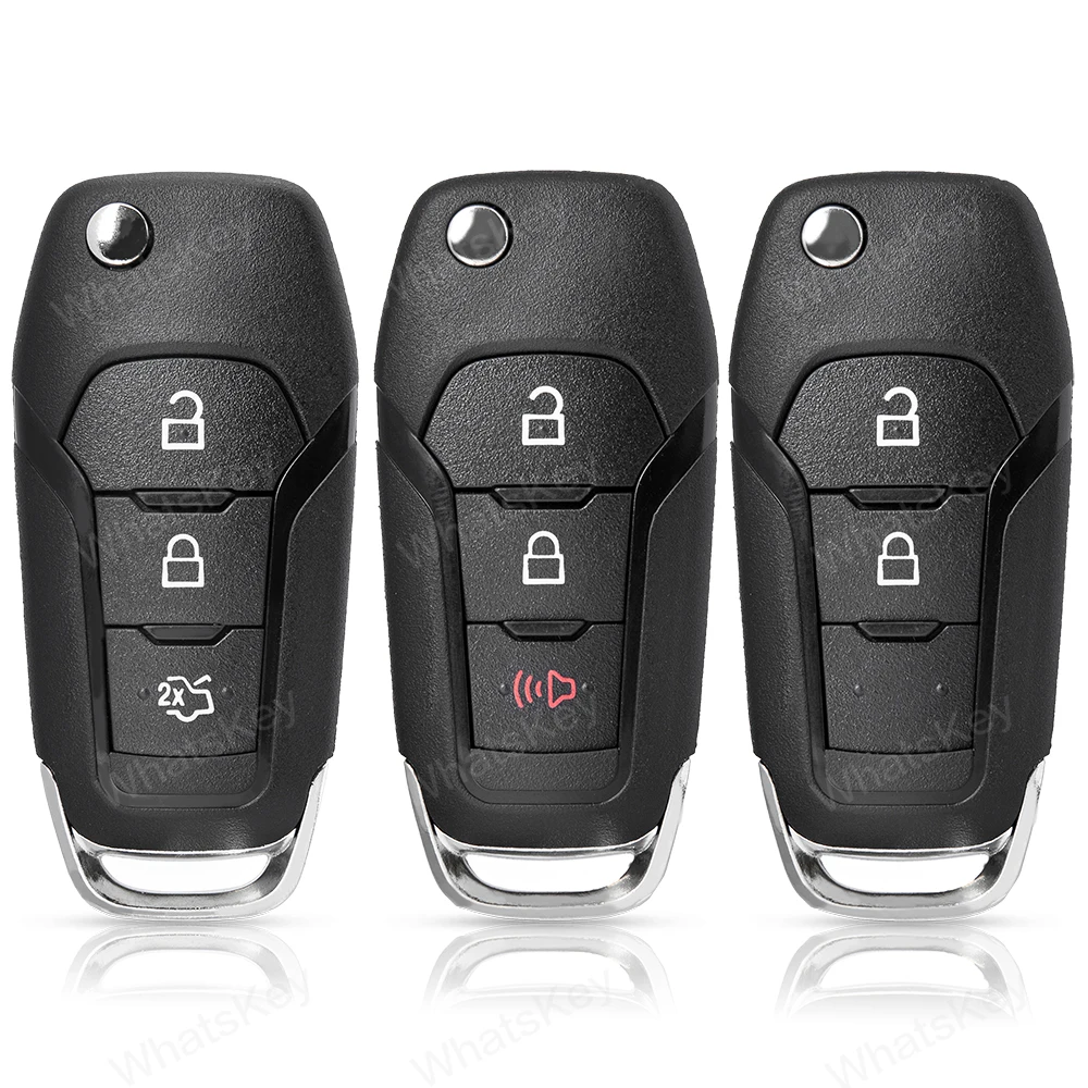 WhatsKey 2/3 Buttons Smart Remote Car Key Shell Case  For Ford F150 F250 F350 Explorer Ranger KA Fiesta Mondeo Focus Kuga Escort