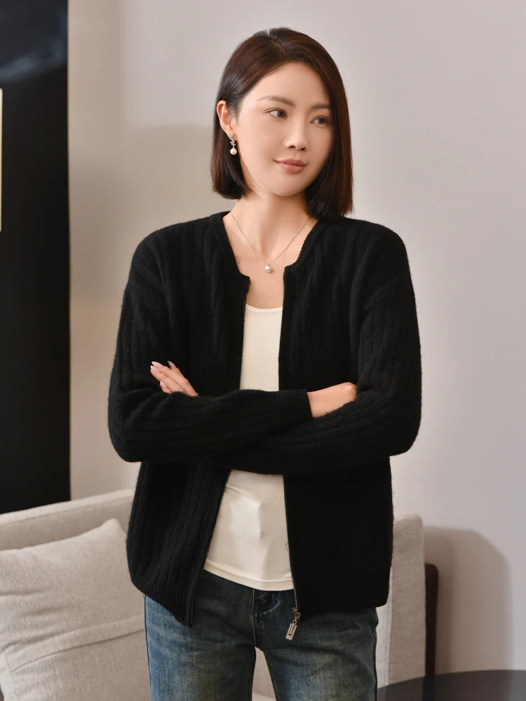 ใหม่ผู้หญิงแคชเมียร์เสื้อสเวตเตอร์ถักฤดูใบไม้ผลิฤดูใบไม้ร่วงยอดนิยมสบายๆเสื้อกันหนาวนุ่มอบอุ่น 100% Merino ขนสัตว์เสื้อถักง่ายเสื้อเกาหลี
