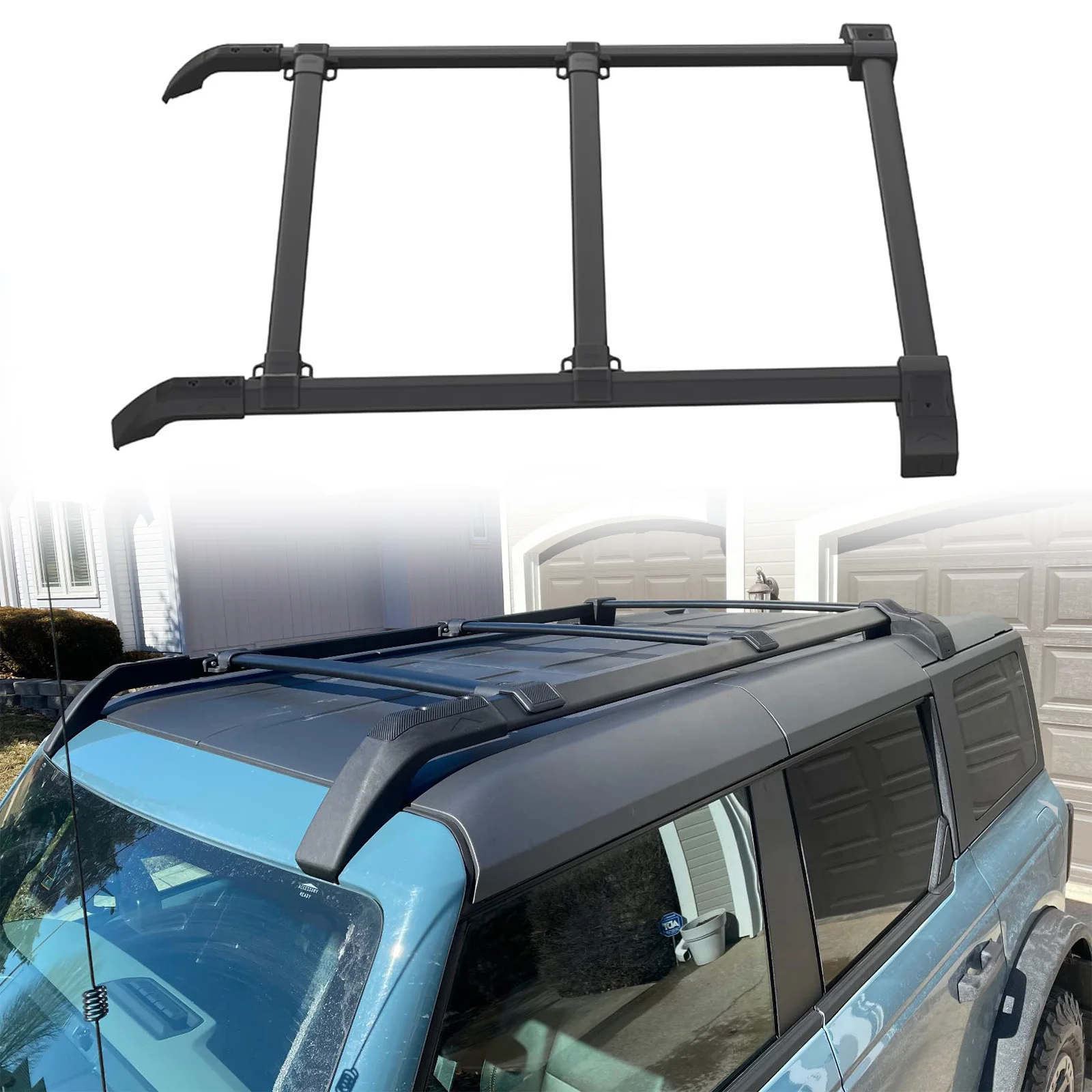 

5PCS Cross Bars Roof Rack Rails Kit for Ford Bronco Hard TOP 2 & 4Door 2021-2024