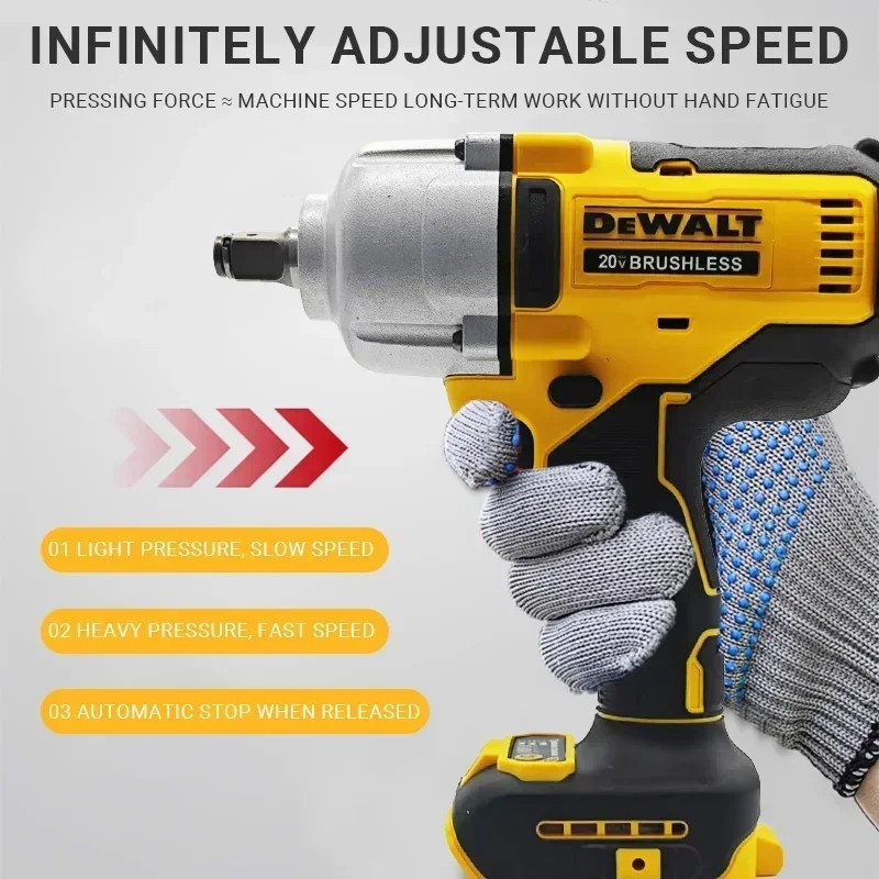 DEWALT DCF900 مفتاح ربط كهربائي بدون فرش لاسلكي 1/2 بوصة مدمج بثلاث سرعات تعديل إزالة إطارات مدفع هوائي