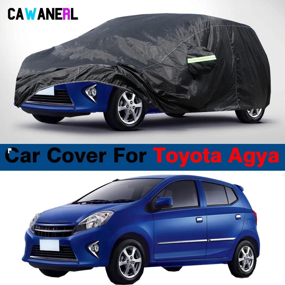 Black Car Cover Anti-UV Sun Snow Rain Protection Cover Waterproof For Toyota Agya Wigo Perodua Axia Daihatsu Ayla 2013-2025