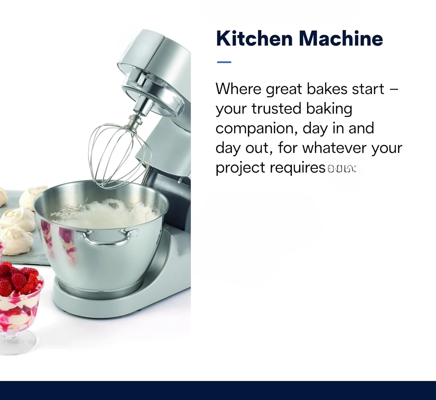 Chef Titanium Kitchen Machine, Stainless Steel - 5 qt - Kitchen Mixer - 800W Motor & Electronic Variable Speed Control