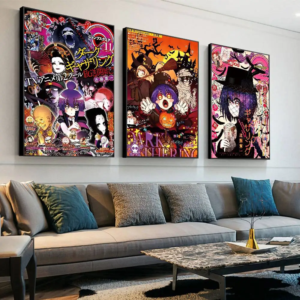 Anime Dark Gathering Vintage Posters Sticky Retro Kraft Paper Sticker DIY Room Bar Cafe Kawaii Room Decor