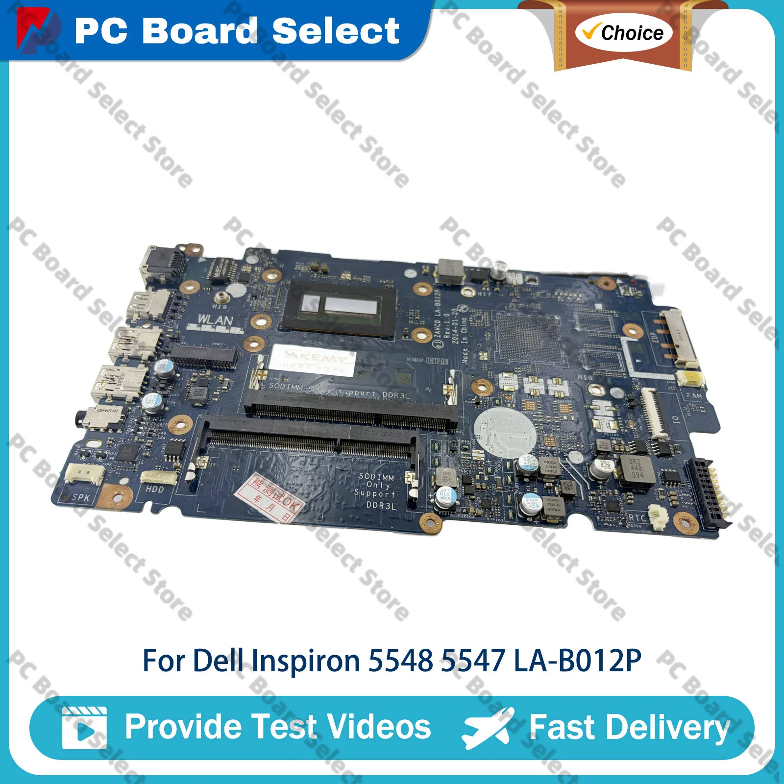 LA-B012P Laptop Motherboard For Dell Inspiron 14 5443 5447 5448 5542 5547 5548 With i5 i7 CPU CN-0V25MC 006M0K Tested OK