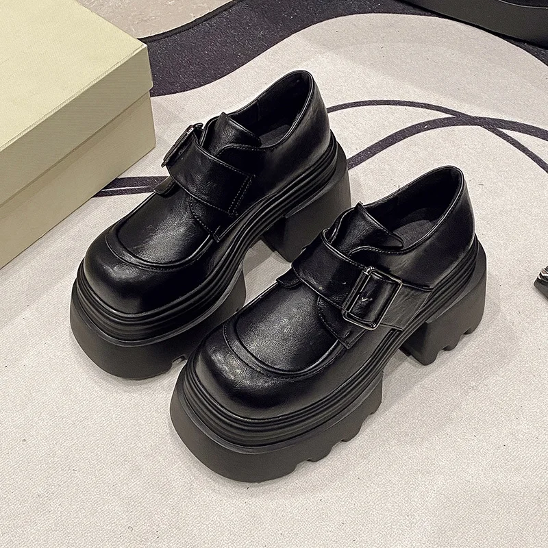 thick-soled-loafers-women's-2026-autumn-new-style-british-style-high-rise-leather-shoes-and-sponge-cake-shoes