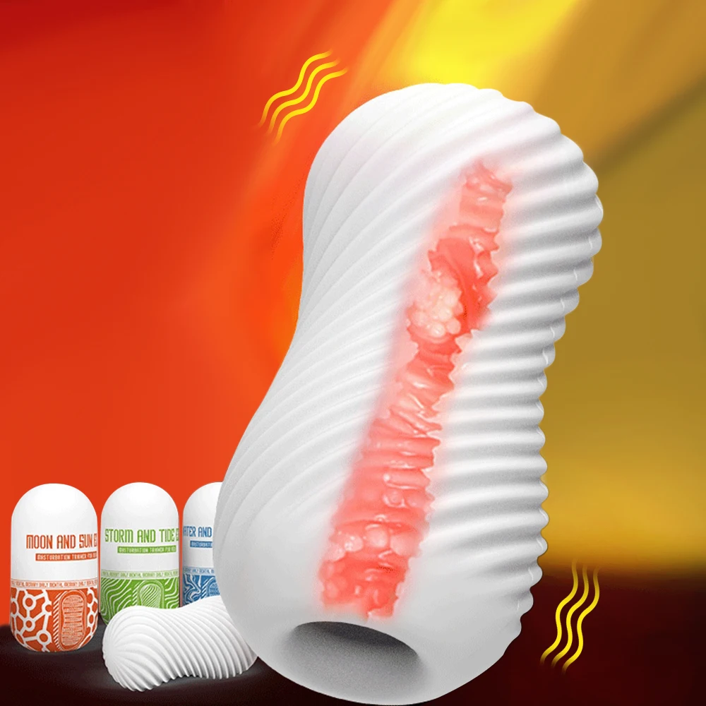Männlicher Masturbator Cup Tragbarer Penistrainer Penismassage Erwachsenes Sexspielzeug Dehnbarer tragbarer Stimulator Echter vaginaler Blowjob-Cup