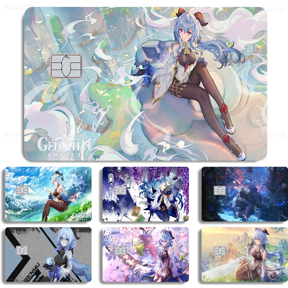 Ganyu Genshin Impact Anime Spend or Save Funny Shell On Off Ultra Thin No Fade Sticker Skin Cover Film for Debit Credit Card