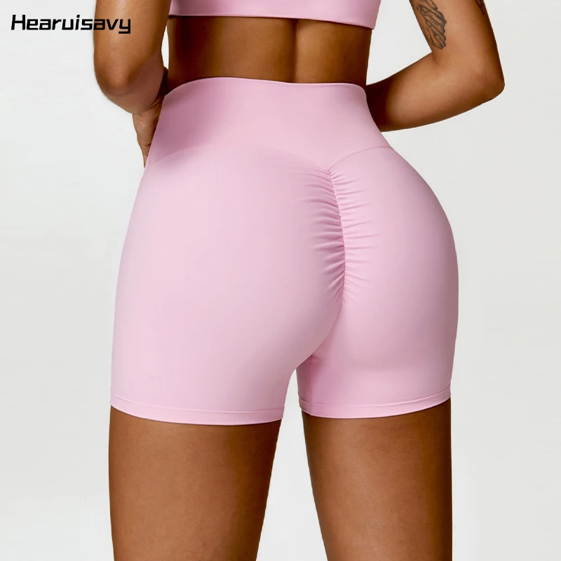 Hearuisavy pośladki Lift Scrunch spodenki do jogi legginsy gimnastyczne jazda na rowerze Slim Fit spodenki treningowe damskie spodenki sportowe z