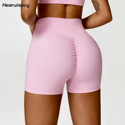 Hearuisavy pośladki Lift Scrunch spodenki do jogi legginsy gimnastyczne jazda na rowerze Slim Fit spodenki treningowe damskie spodenki sportowe z wysokim stanem damskie