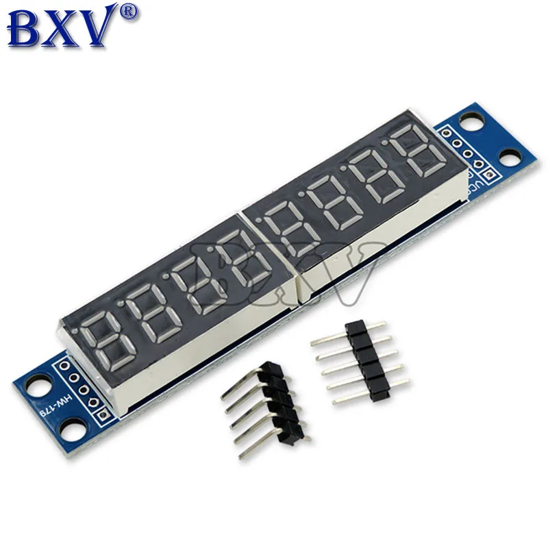 WAVTZT Board MAX7219 LED Dot Matrix 8 Digit Digital Tube Display Control Module 3.3V 5V Microcontroller Serial Driver 7-Segment