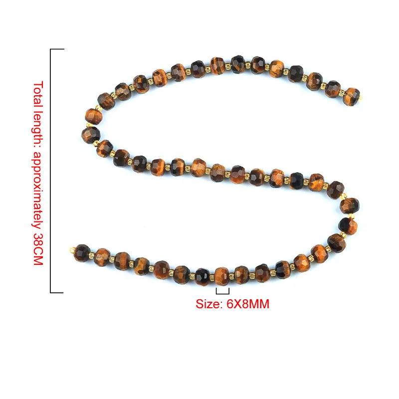 Neue 6X8MM Naturstein Amethyst Tigerauge Amazonit Kristall Eingelegte Radperlen DIY Schmuckherstellung Armband Halskette Zubehör – Detail 1