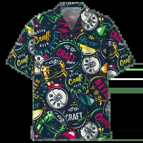 Camisa hawaiana con diseño de acuarela de cerveza antigua para hombres y mujeres, camisa hawaiana aloha hawaiana, camisa impresa en 3D, camisetas de hip hop