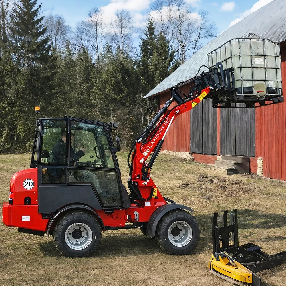 Groothandel 4x4 Mini Wiellader Europese Stijl Landbouwgebruik Compacte Lader Gearticuleerde Kleine Lader CE Mini Lader 2500kg Op Maat