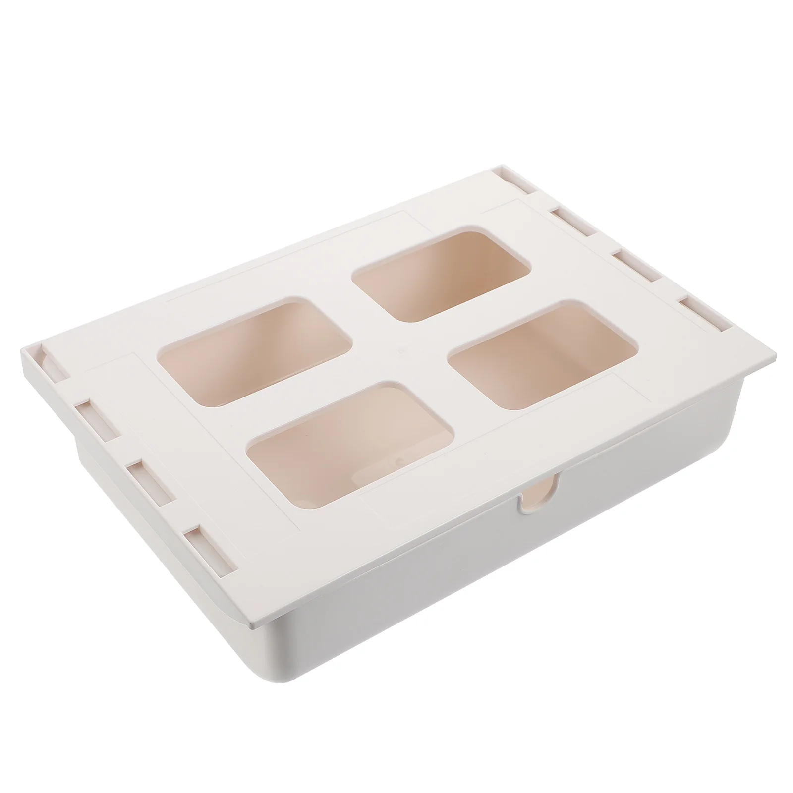 

Plastic Storage Box Under Desk Organizer with Drawers for Pens Cables Papers Material Hidden Drawer Small Expand Space