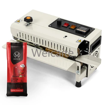 Wallepac Fr550 Fully Automatic Mini Continuous Plastic Bags Band Sealer Aluminum Foil Bag Heat Sealing Machine for Food Sealing