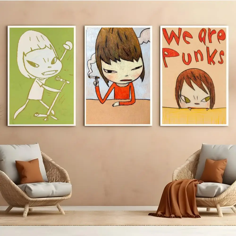 Y-Yoshitomo Nara Dream Doll Peel And Stick Matte Self Adhesive PVC Poster Easy Apply Removable Waterproof Frameless Home Decor