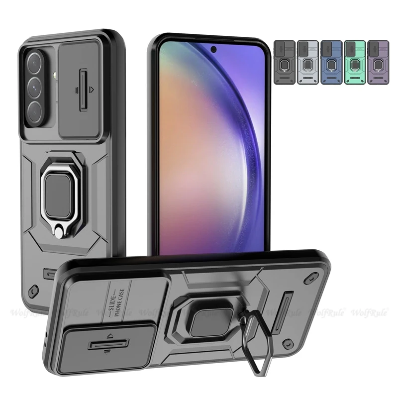 Per Samsung A36 Custodia Cover Samsung Galaxy A36 Capas Paraurti del telefono 2-in-1 Obiettivo della fotocamera scorrevole Anello di supporto Fundas Samsung A36 A 36
