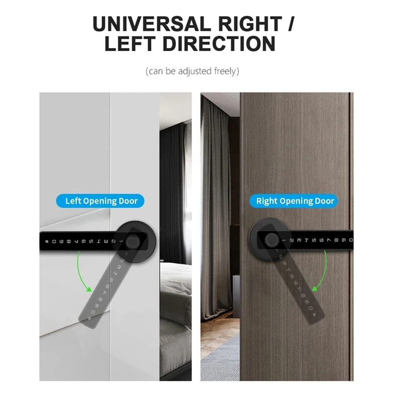 투야 스마트라이프 앱 스마트 지문 비밀번호 RFID IC 카드 단일 래치 잠금 장치 실내 가정용 도어(B) 사용하기 쉬운-TCES