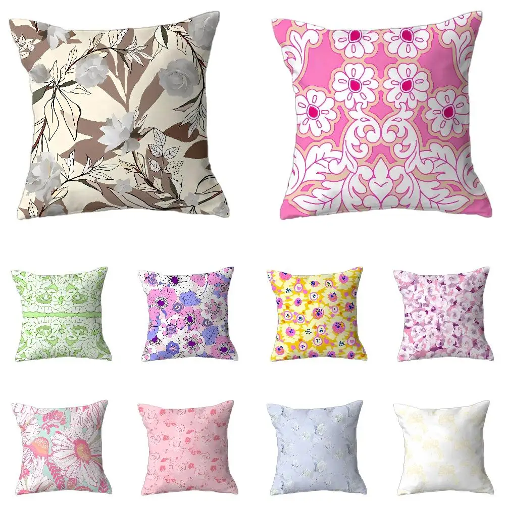 

Retro Floral Printed Pillowcase 45 * 45cm Family Sofa Holiday Decoration Pillowcase Cushion Cover