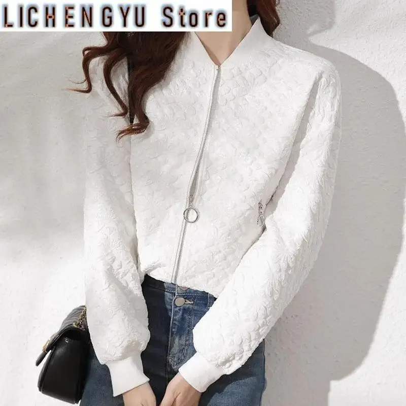 Spring Autumn Women Jacket New Korean Casual Zipper Short Cardigan Female Loose With Chic Baseball Uniform Female Outerwear