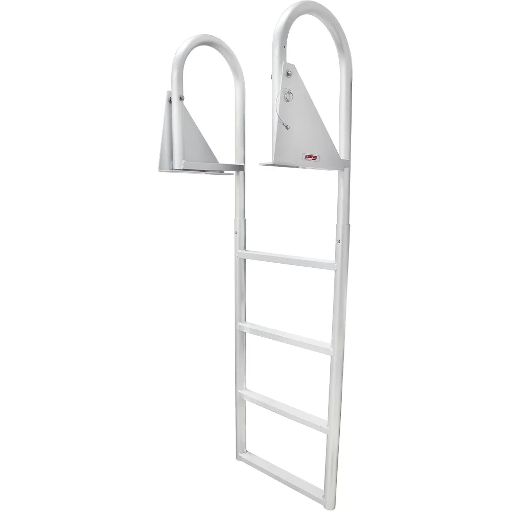 

3005.3473 Heavy Duty Flip-Up Dock Ladder with Comfortable Round Tube Frame - 4 Steps, 21" Step Width, 49.5" Below-Deck Reach